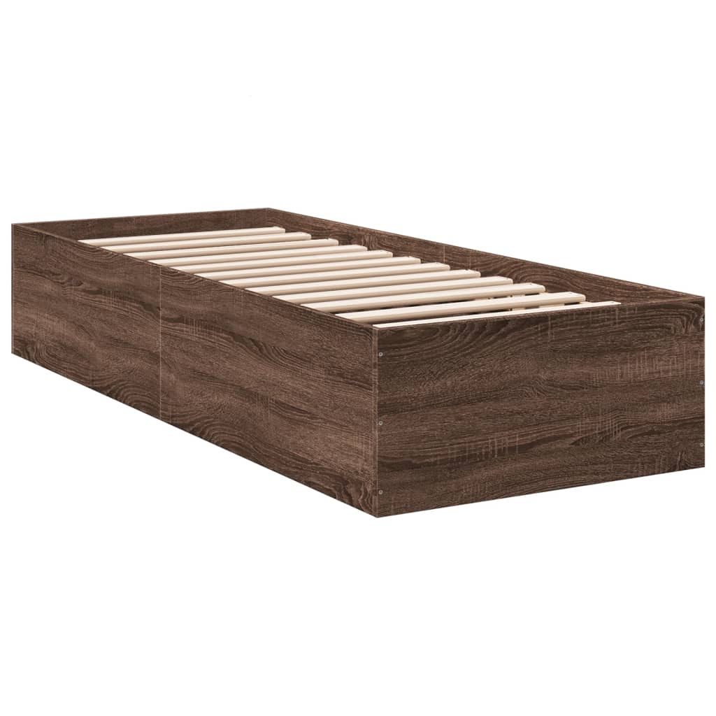 Cadre de lit sans matelas chêne marron 100x200 cm