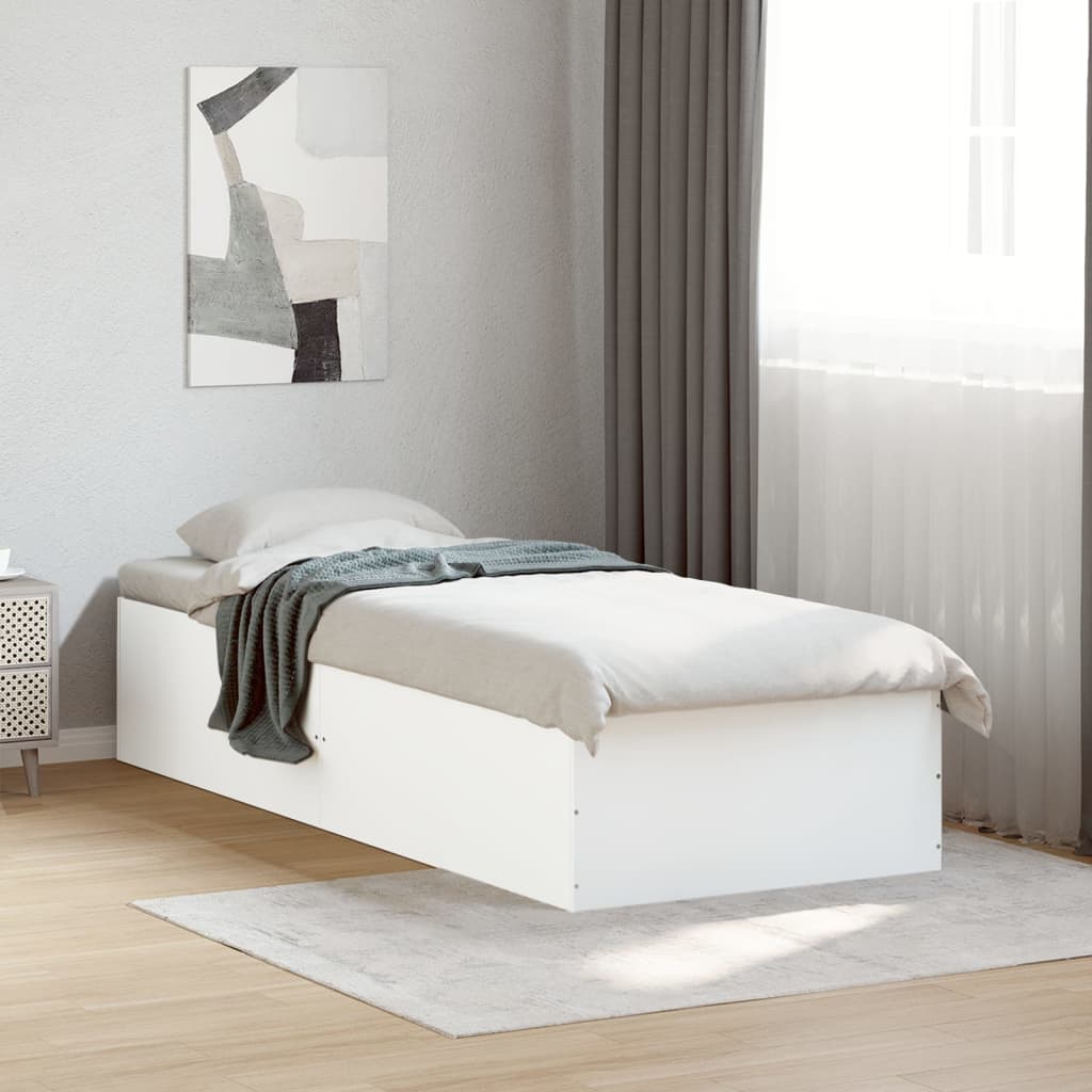 Bed frame without mattress white 90x200 cm