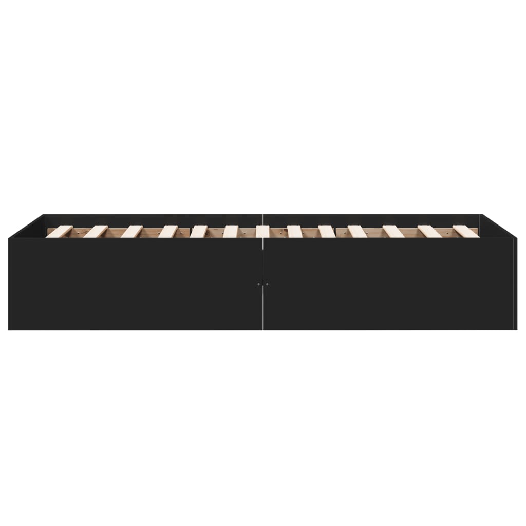 Cadre de lit sans matelas noir 90x200 cm