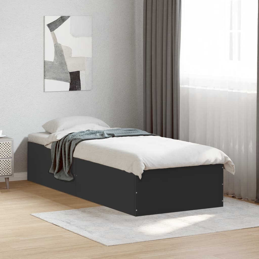 Cadre de lit sans matelas noir 90x200 cm