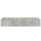 Cadre de lit sans matelas gris béton 90x200 cm