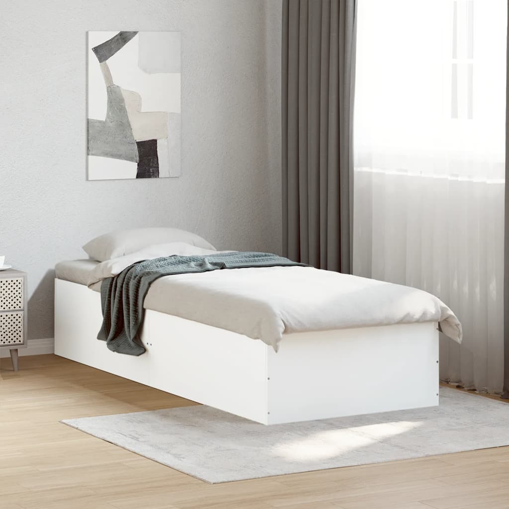 Cadre de lit sans matelas blanc 90x190 cm