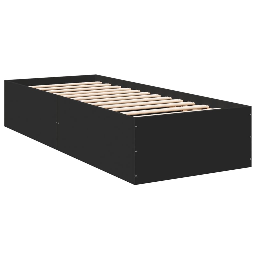 Cadre de lit sans matelas noir 90x190 cm