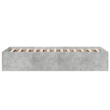 Cadre de lit sans matelas gris béton 90x190 cm