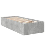 Cadre de lit sans matelas gris béton 90x190 cm