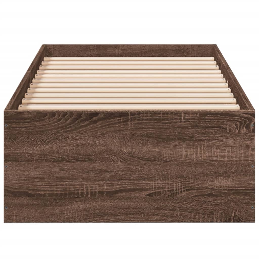 Cadre de lit sans matelas chêne marron 90x190 cm