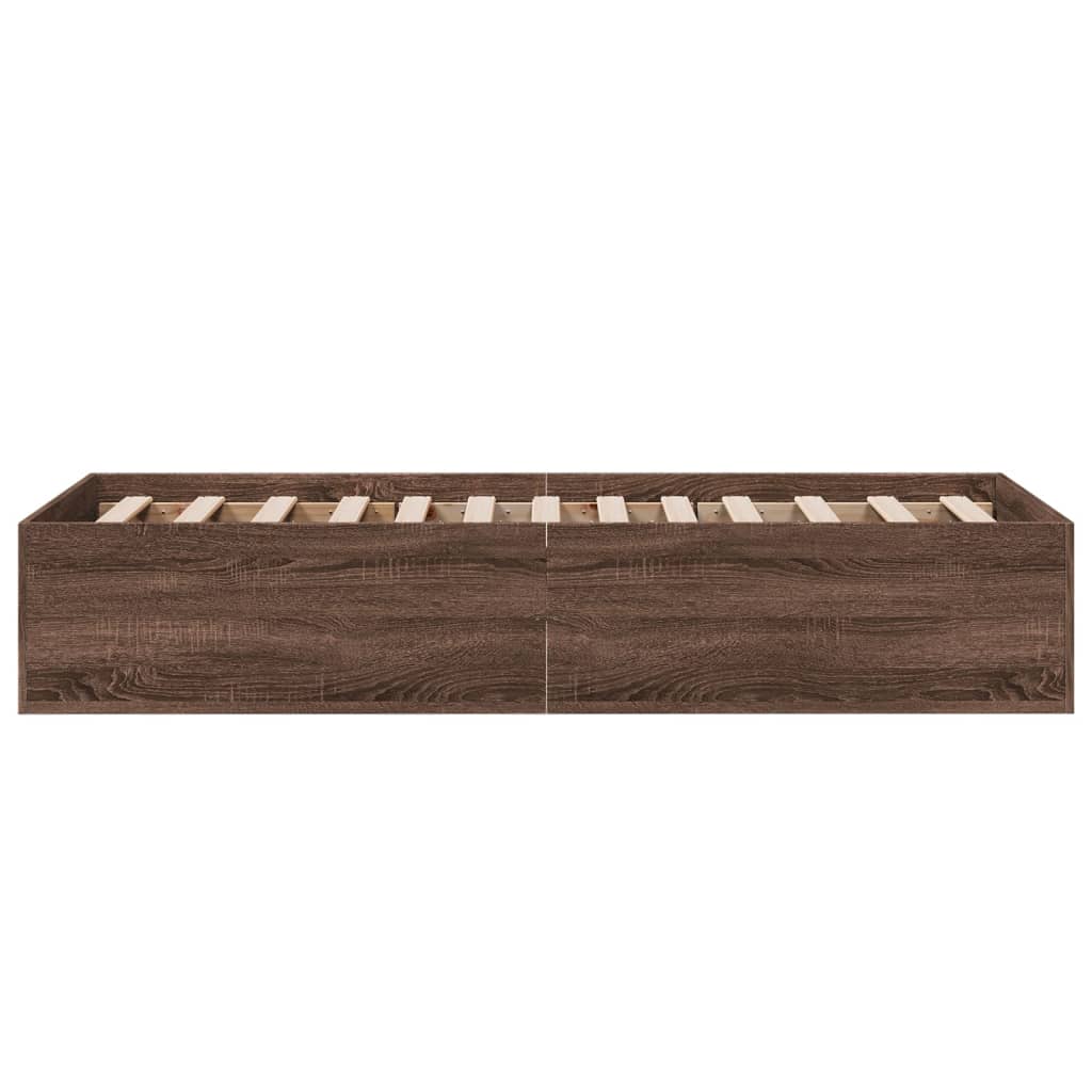 Cadre de lit sans matelas chêne marron 90x190 cm