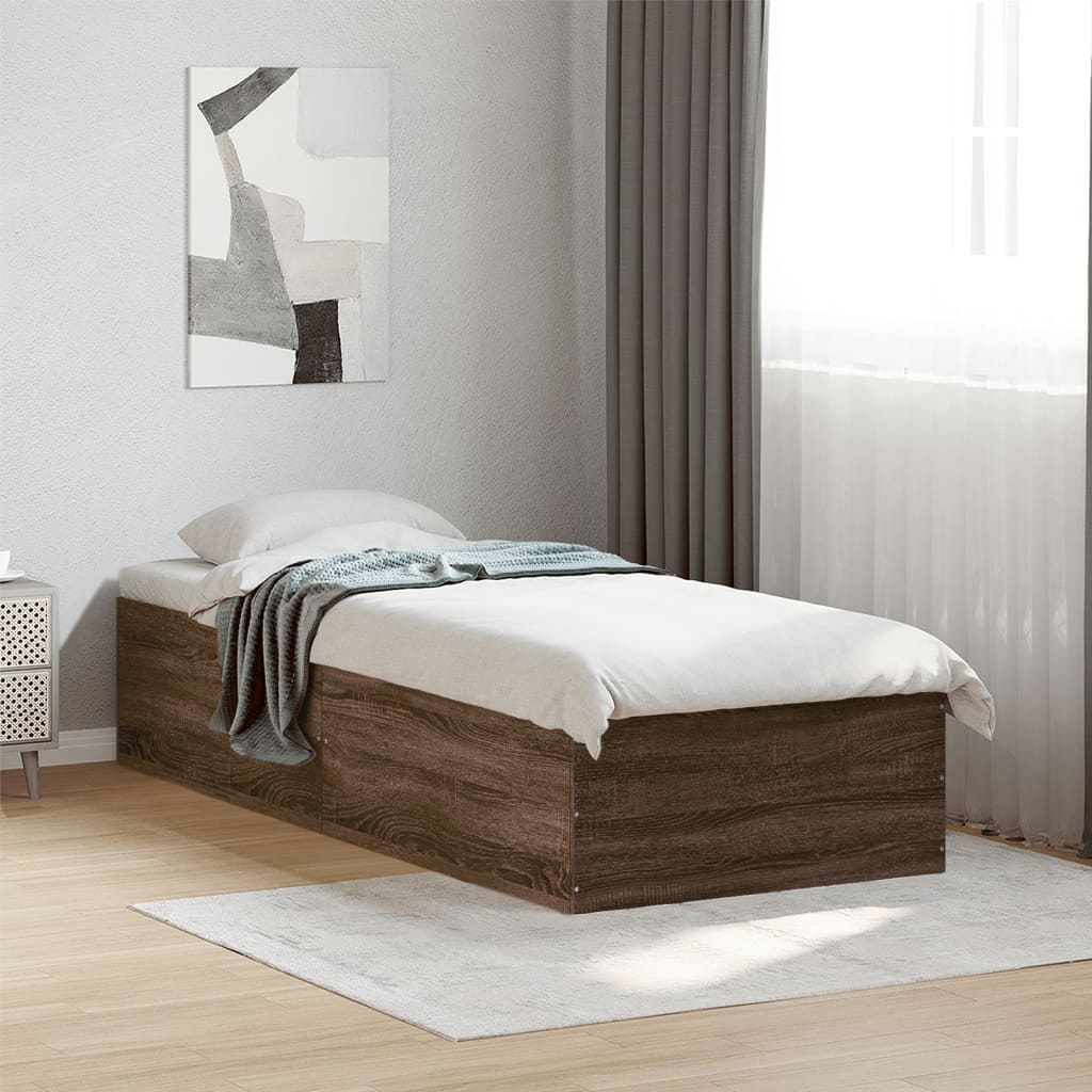 Cadre de lit sans matelas chêne marron 90x190 cm