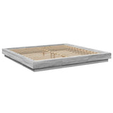 Cadre de lit et lumières LED sans matelas sonoma gris 200x200cm