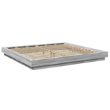 Cadre de lit et lumières LED sans matelas sonoma gris 200x200cm