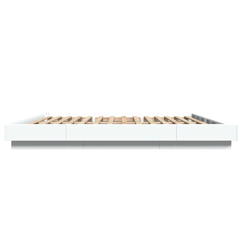 Cadre de lit avec lumières LED sans matelas blanc 180x200 cm