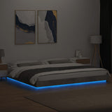 Cadre de lit et lumières LED sans matelas gris béton 180x200 cm