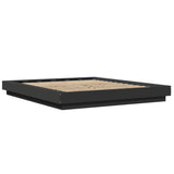 Cadre de lit avec lumières LED sans matelas noir 150x200 cm