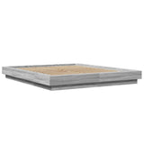 Cadre de lit et lumières LED sans matelas sonoma gris 150x200cm