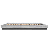 Cadre de lit et lumières LED sans matelas sonoma gris 150x200cm