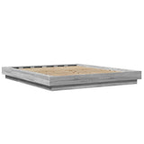 Cadre de lit et lumières LED sans matelas sonoma gris 150x200cm