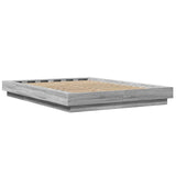 Cadre de lit et lumières LED sans matelas sonoma gris 140x200cm