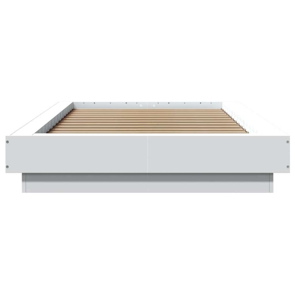 Cadre de lit avec lumières LED sans matelas blanc 100x200 cm