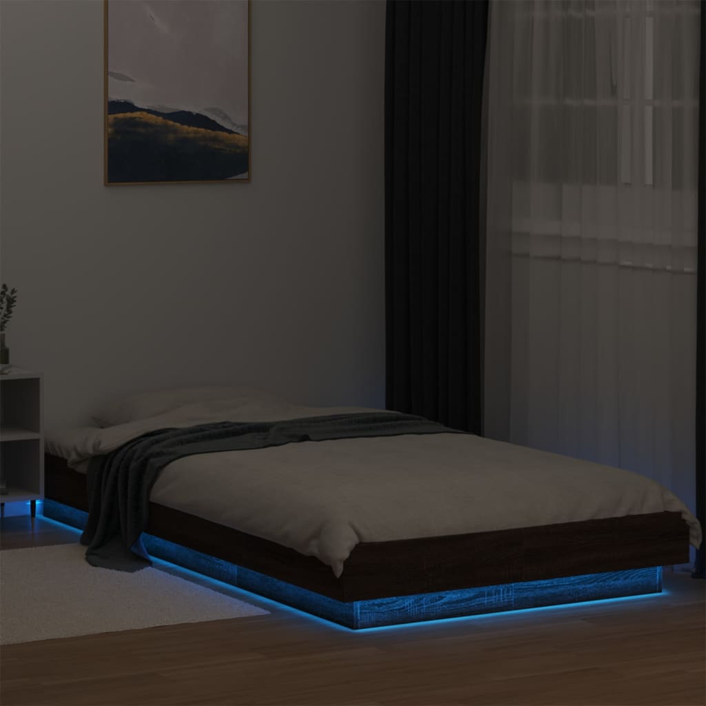 Cadre de lit avec lumières LED sans matelas 100x200 cm