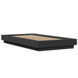 Cadre de lit avec lumières LED sans matelas noir 90x200 cm