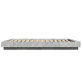 Cadre de lit et lumières LED sans matelas gris béton 140x190 cm