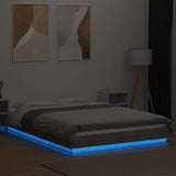 Cadre de lit et lumières LED sans matelas sonoma gris 120x190cm