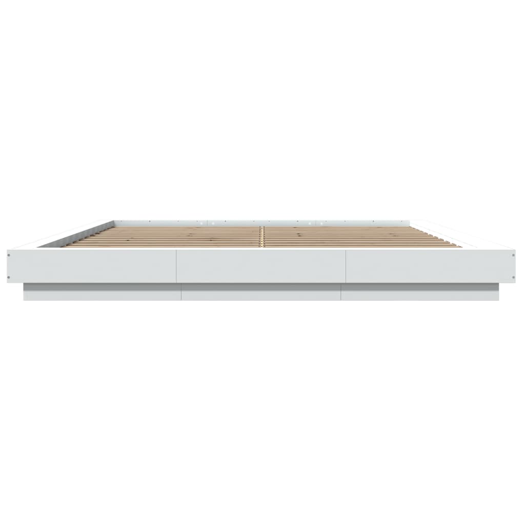 Cadre de lit sans matelas blanc 200x200 cm