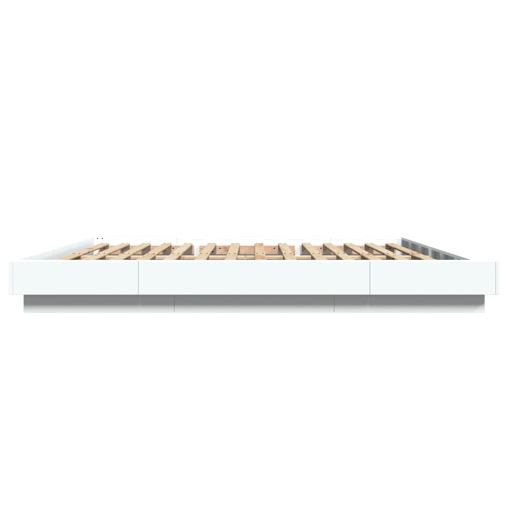 Cadre de lit sans matelas blanc 200x200 cm