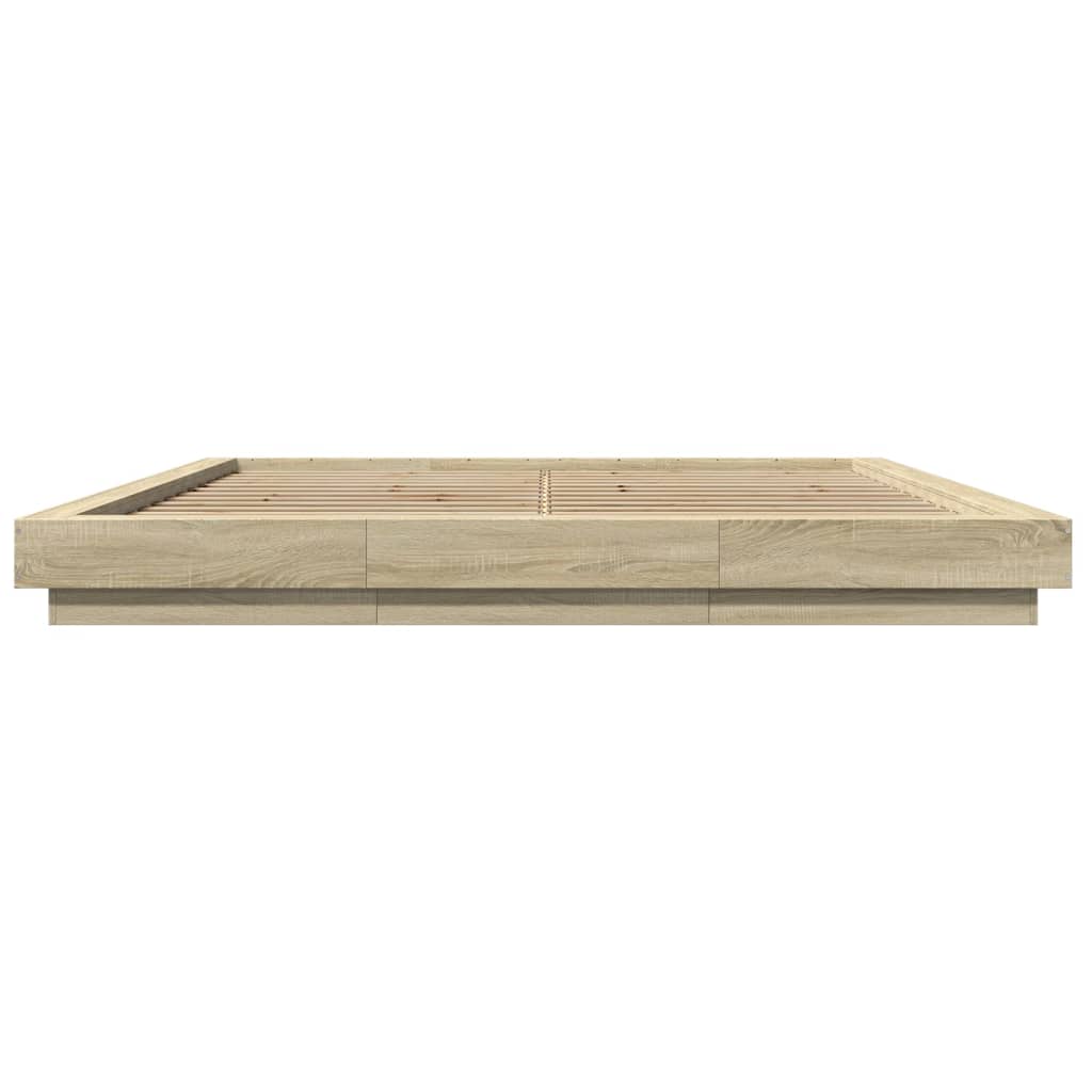 Bed frame without mattress sonoma oak 200x200 cm