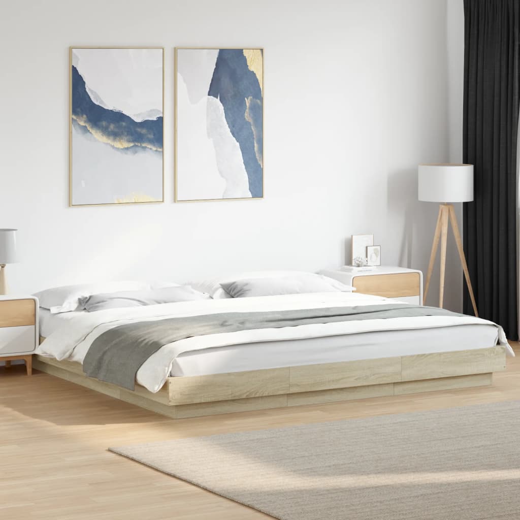 Bed frame without mattress sonoma oak 200x200 cm