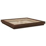 Bed frame without mattress brown oak 200x200 cm