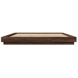 Bed frame without mattress brown oak 200x200 cm