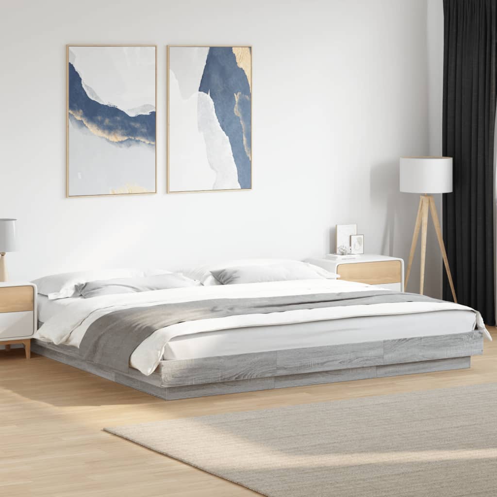 Cadre de lit sans matelas sonoma gris 180x200 cm