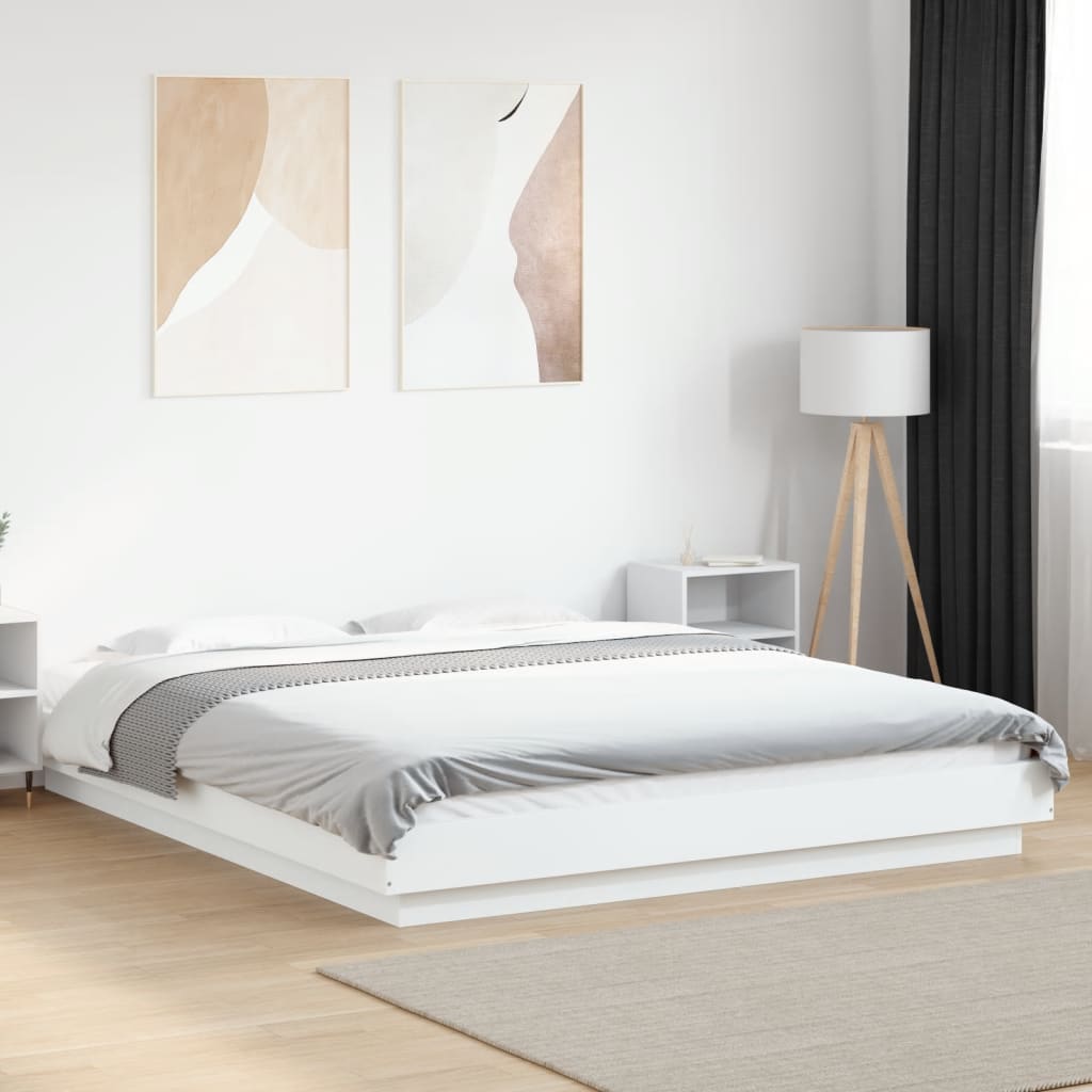 Cadre de lit sans matelas blanc 150x200 cm