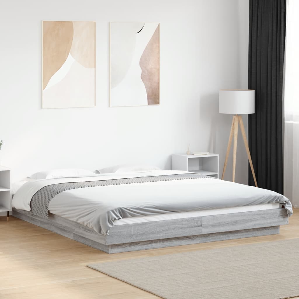 Cadre de lit sans matelas sonoma gris 150x200 cm