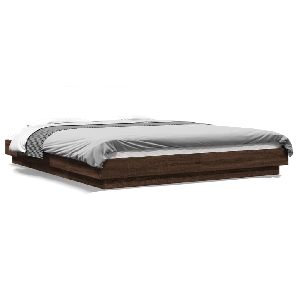 Cadre de lit sans matelas chêne marron 150x200 cm