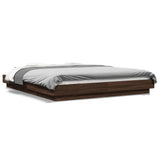 Cadre de lit sans matelas chêne marron 150x200 cm