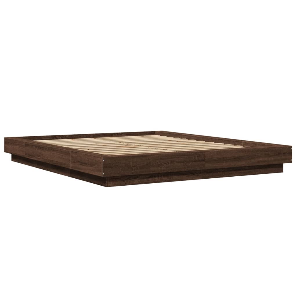 Cadre de lit sans matelas chêne marron 150x200 cm