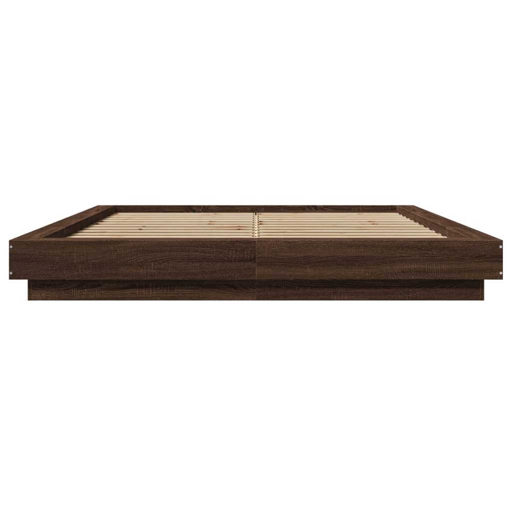 Cadre de lit sans matelas chêne marron 150x200 cm