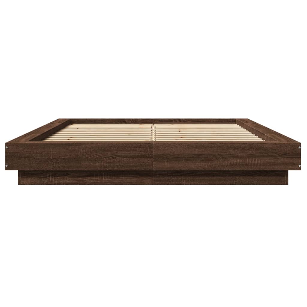 Cadre de lit sans matelas chêne marron 120x200 cm