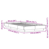 Cadre de lit sans matelas chêne fumé 100x200 cm