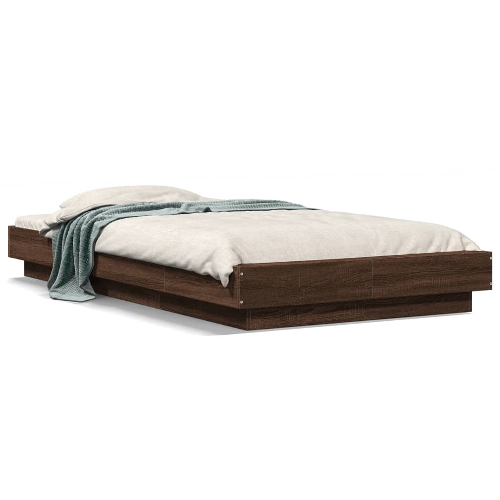 Cadre de lit sans matelas chêne marron 100x200 cm