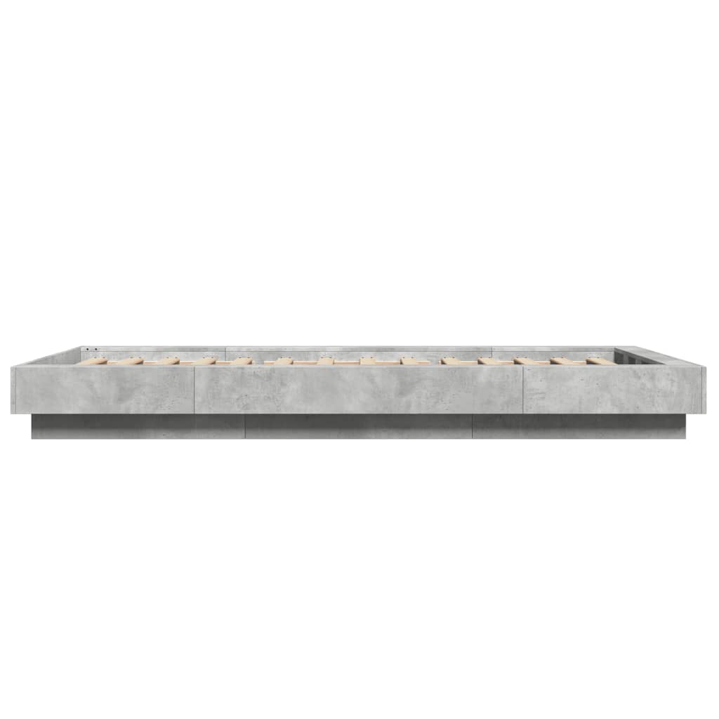 Cadre de lit sans matelas gris béton 90x200 cm