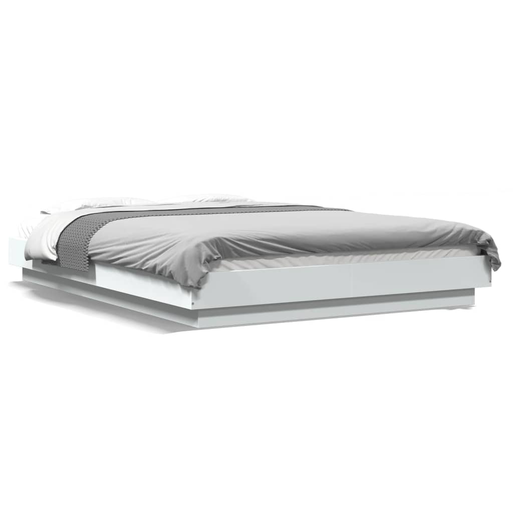 Cadre de lit sans matelas blanc 140x190 cm