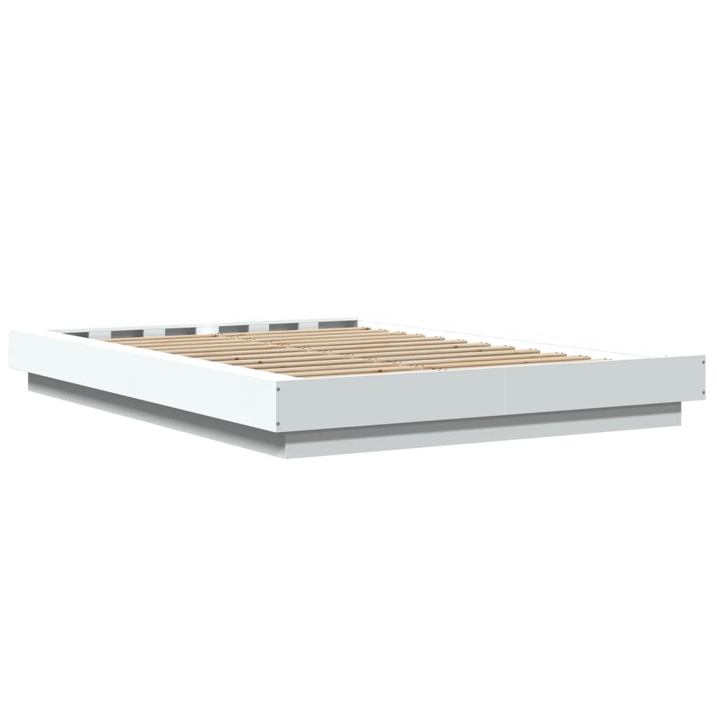 Cadre de lit sans matelas blanc 140x190 cm