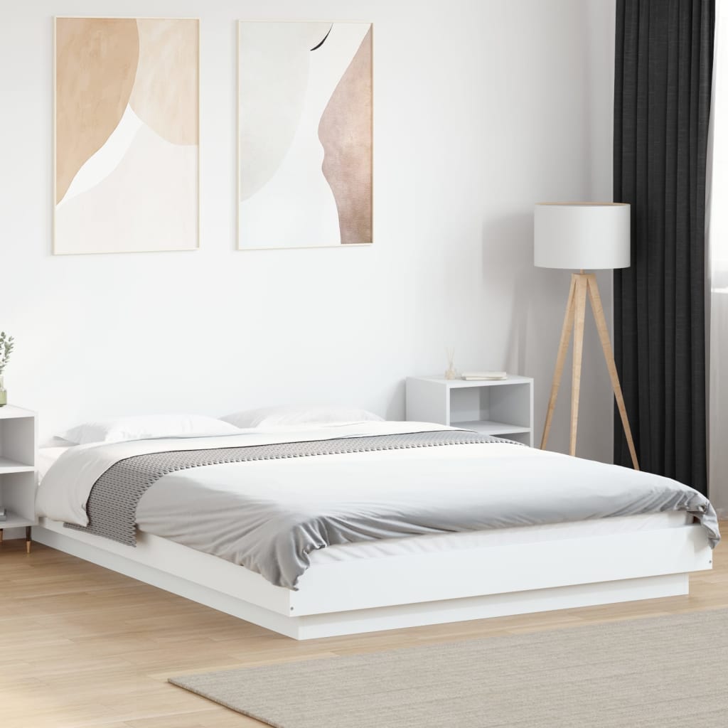 Cadre de lit sans matelas blanc 140x190 cm