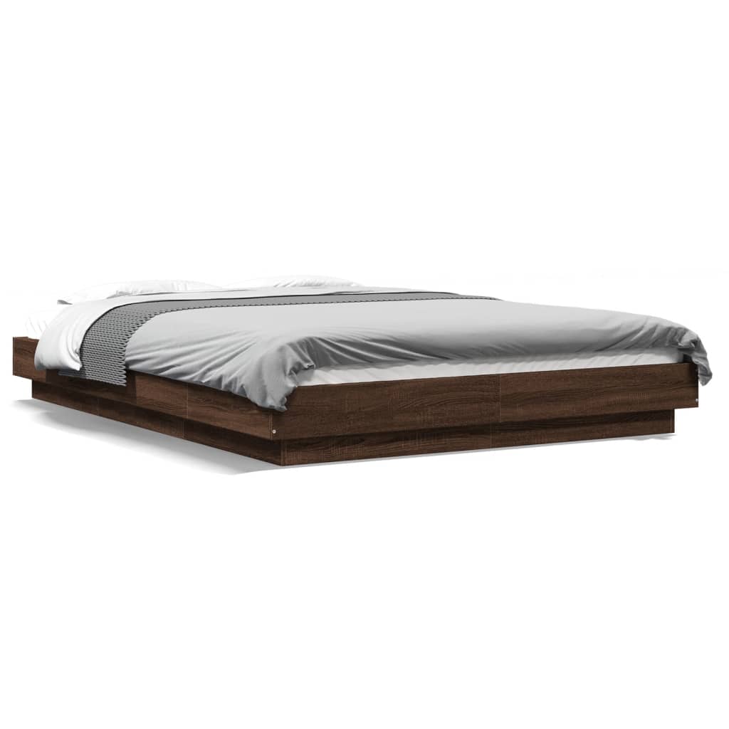 Cadre de lit sans matelas chêne marron 140x190 cm