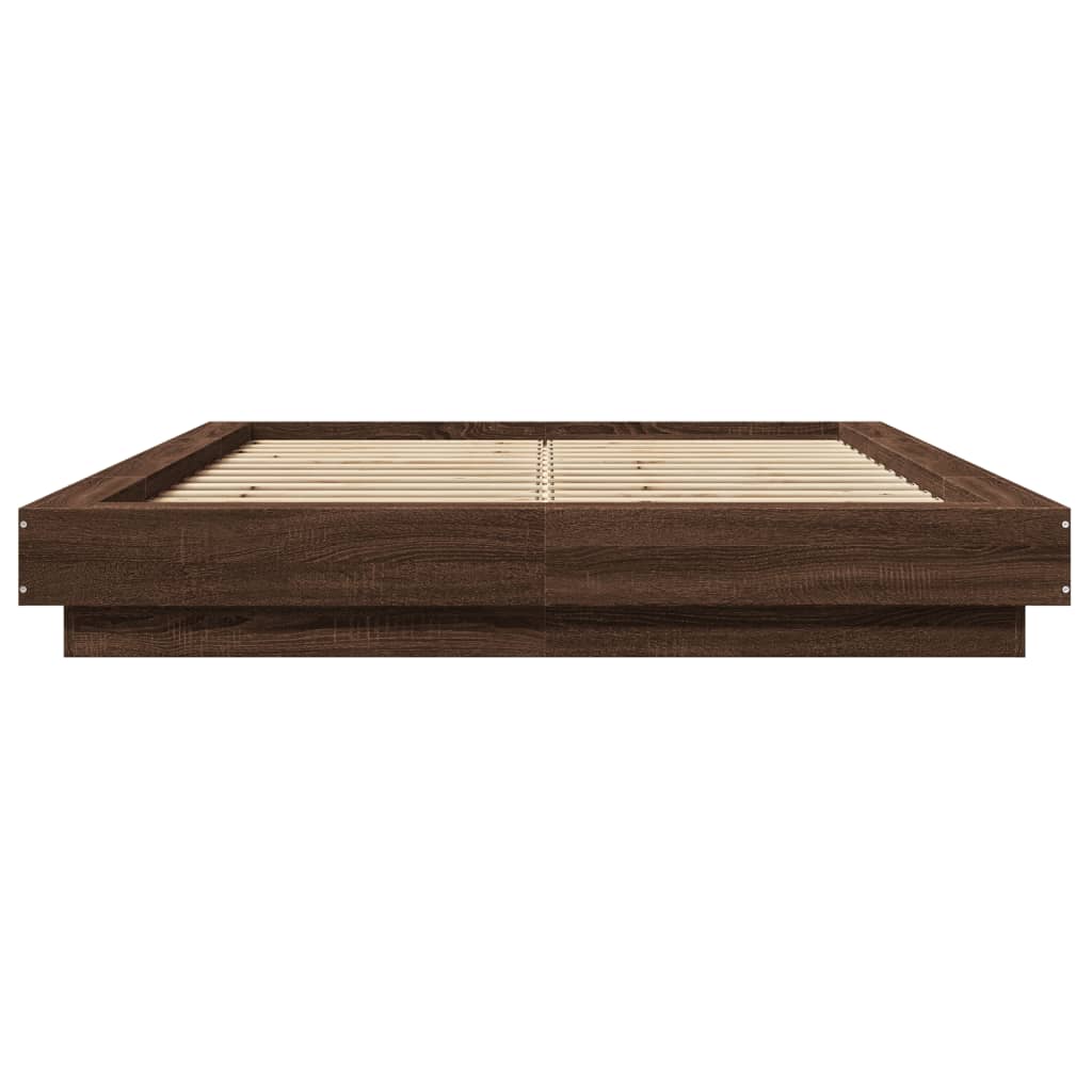 Cadre de lit sans matelas chêne marron 140x190 cm