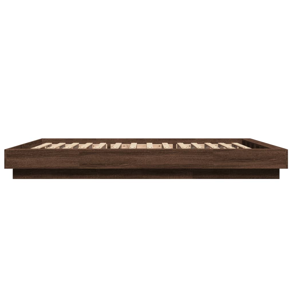 Cadre de lit sans matelas chêne marron 140x190 cm