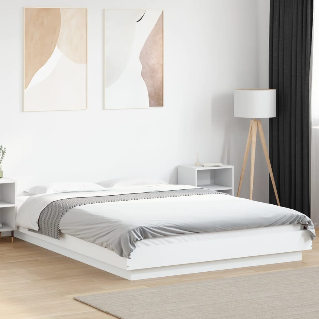 Cadre de lit sans matelas blanc 135x190 cm